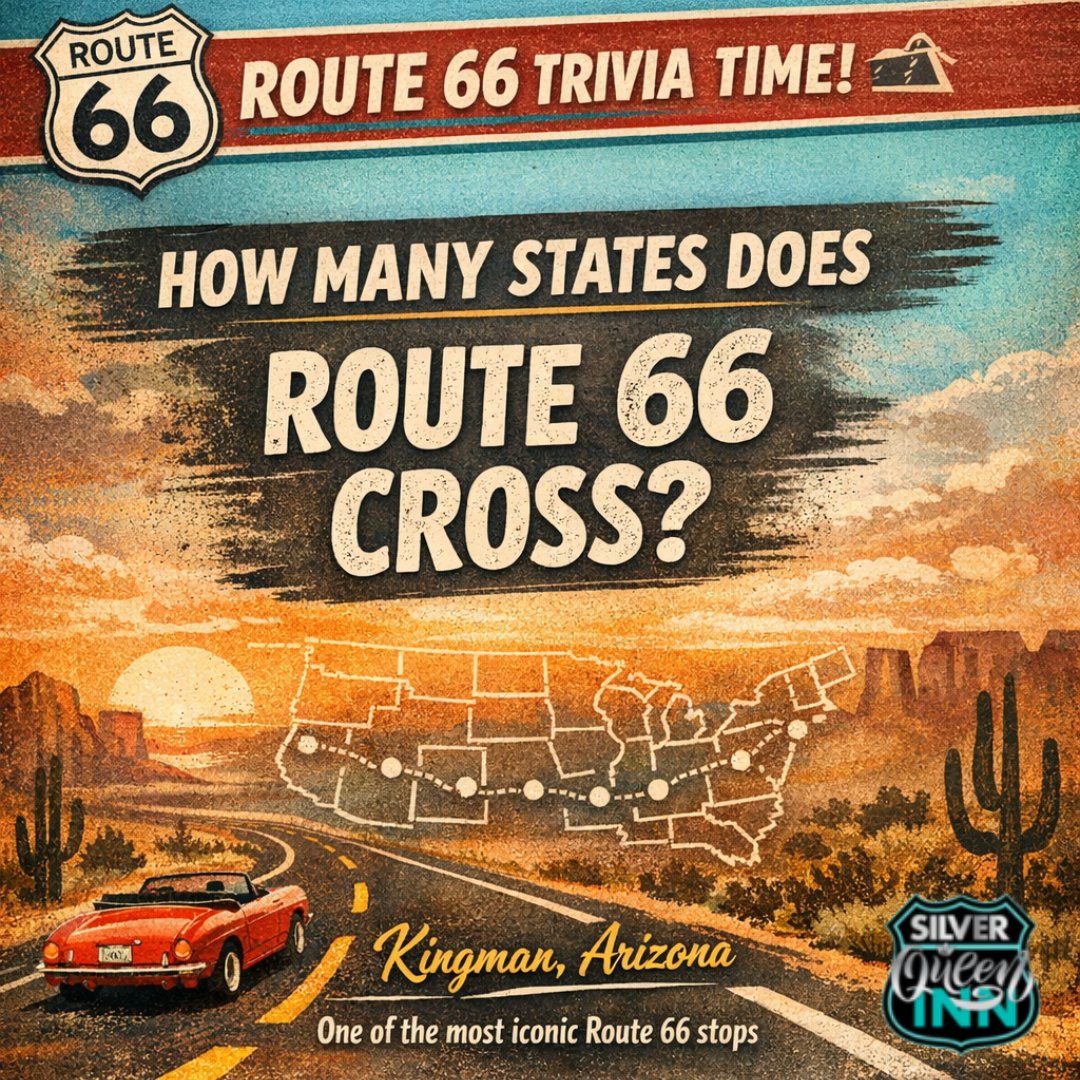 SilverQ70464822's tweet image. Kingman has museums, historic signage, and classic Route 66 vibes that make it a must-stop for road trippers.

#KingmanAZ #Route66History #TravelTrivia #RoadTripUSA #SilverQueenInn