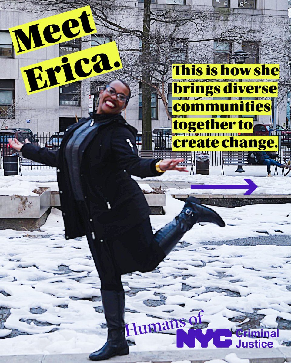 CrimJusticeNYC's tweet photo. Erica's work is about bringing people together to build cross-cultural understanding and create positive change.
#humansofmocj https://t.co/LP9ZnO5FLr