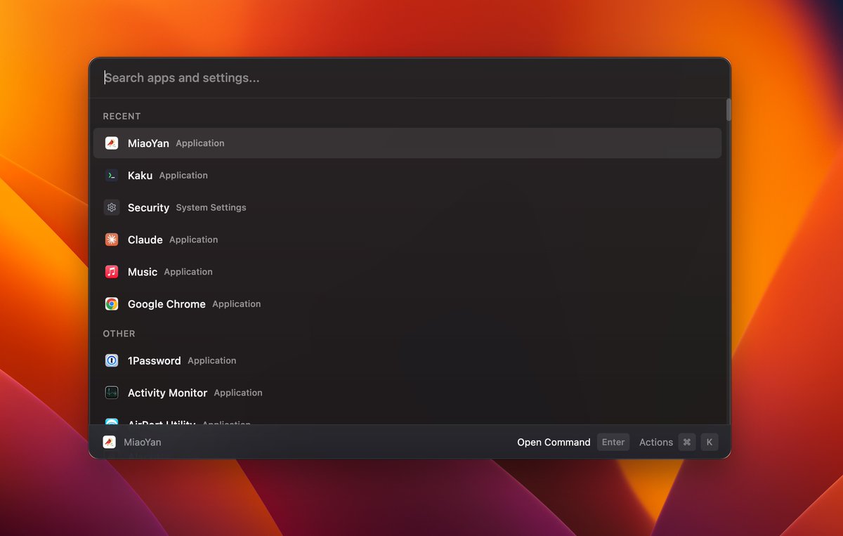 Discovered SuperCmd on GitHub, an open source launcher for macOS. More complete than I expected.

It brings Raycast style extension workflows, voice input, text to speech, memory, and AI actions into one open system.

Exciting to see this level of open source innovation in the