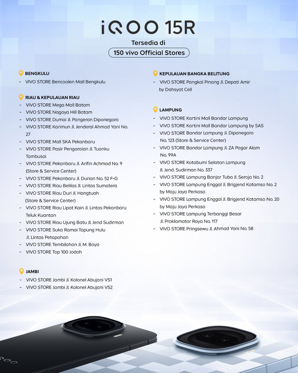 The #RelentlessPerformance now is ready to be yours🚀

#iQOO15R sudah tersedia di vivo Official Store, Erafone Store, dan Retail Chain Stores terdekat di kota kamu. Dapatkan sekarang juga, trOOps🔥