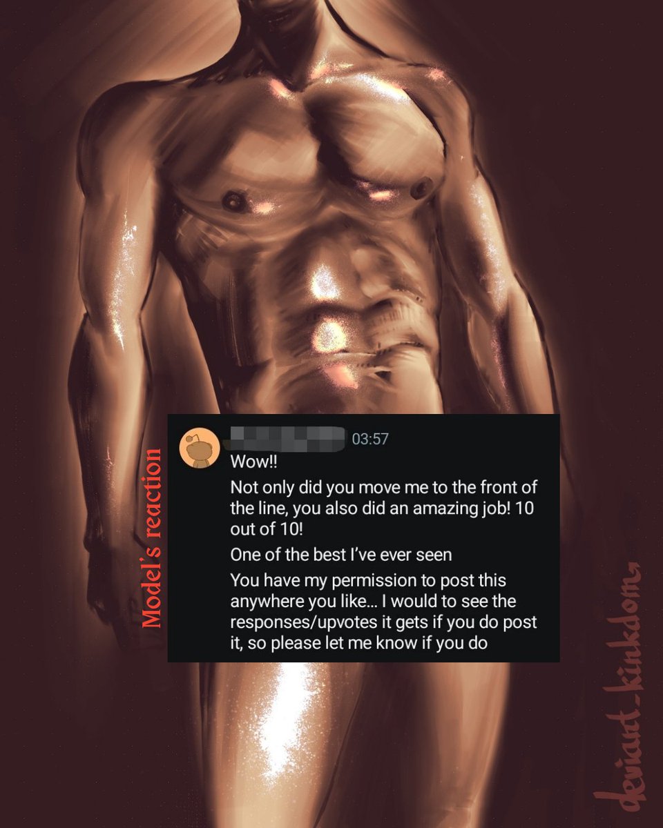 deviant_kinkdom's tweet photo. 5/5  
And the story behind it: A guy on Reddit messaged me, praised my work, and offered himself as a model Usually it's me hunting models to draw, but this time tables have turned 🤠  

His reaction..? See below :)

Now, who's next for a commission? 🤠 DM me 💌 https://t.co/QQi8jVWbcH