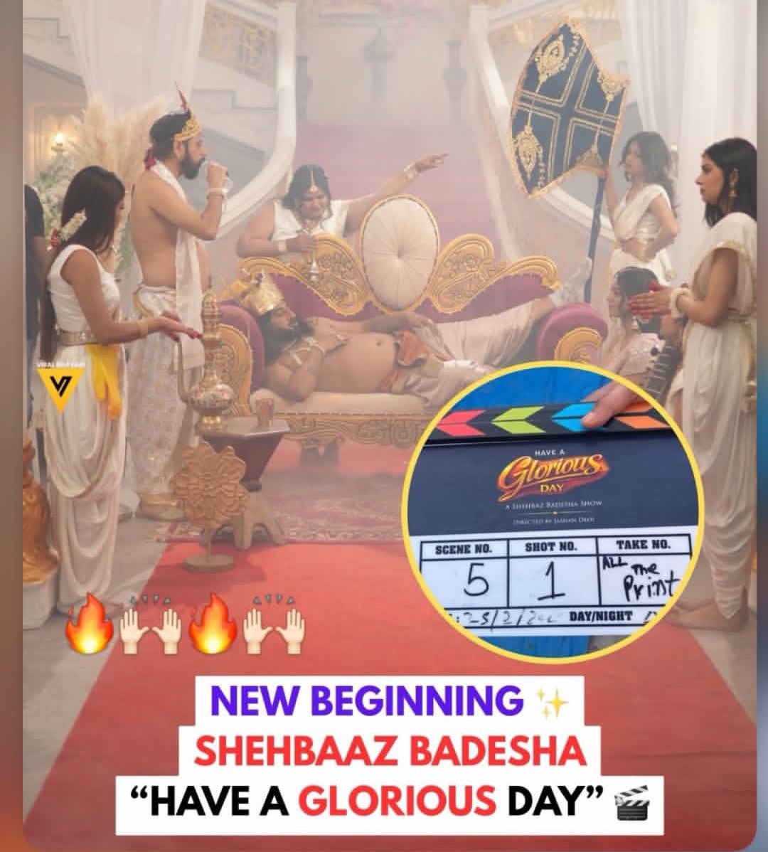 AsthaTi24339792's tweet photo. To the new beginning 🥂
Shots fired. Cameras rolling. Madness loading 😈🔥
“Have a Glorious Day” kicks off today
and trust me, this one’s not here to play 😂🎬
#ShehbazBadesha𓃵 #ShehbazKeBazigars #SwagMode #ShootDay https://t.co/1EASKkoGYv