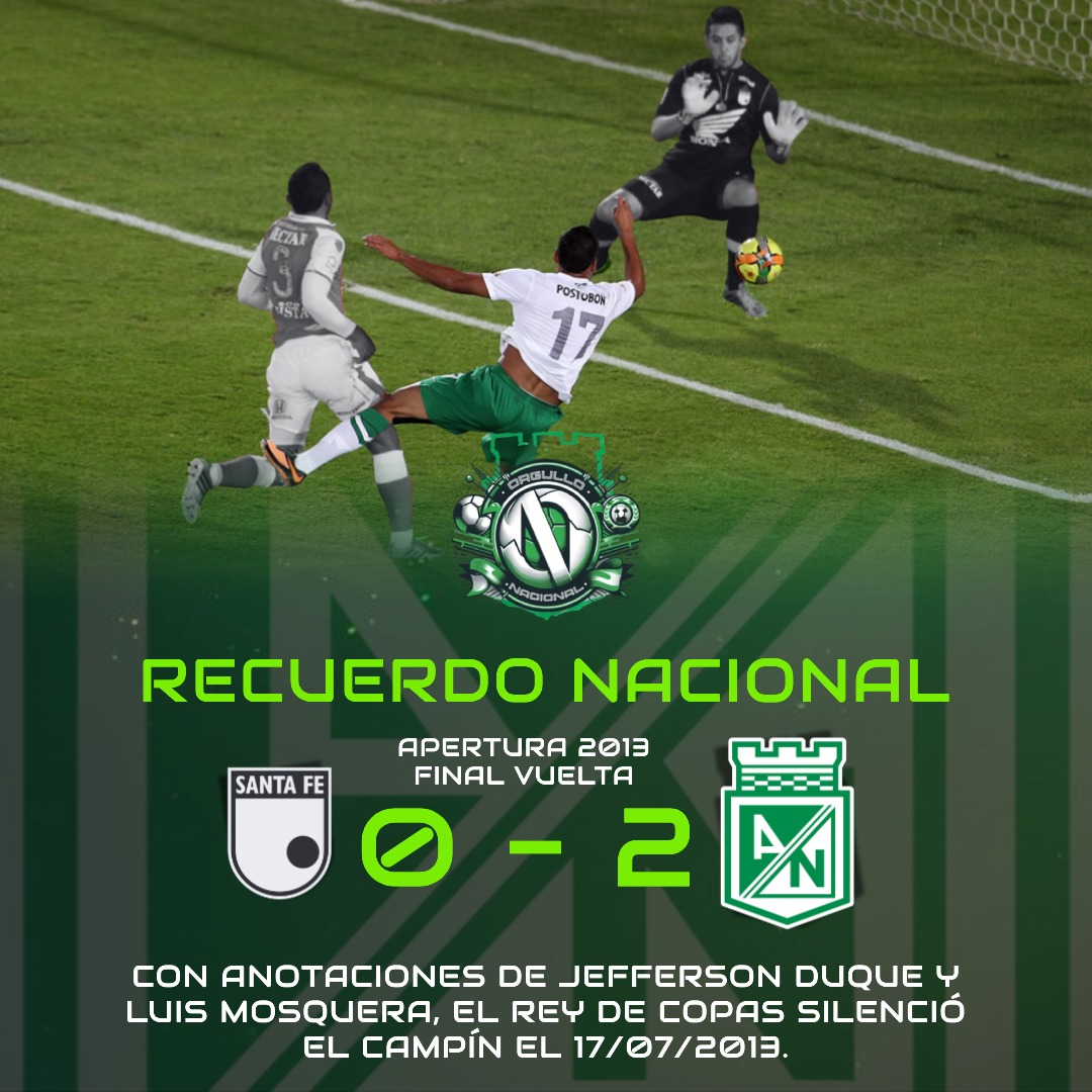 𝗘𝗟 𝗖𝗔𝗠𝗣𝗜𝗡𝗔𝗭𝗢 🇳🇬⚽️

<a href="/nacionaloficial/">Atlético Nacional</a> juega en el Estadio El Campín contra Independiente Santa Fe y es inevitable no recordar la mágica noche del 17 de julio de 2013.