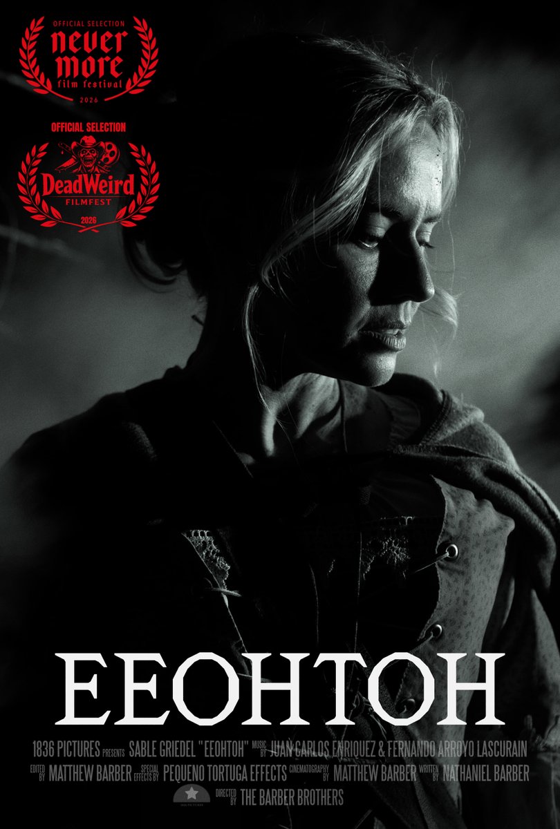 This FRIDAY "Eeohtoh" screens in Durham, NC <a href="/NevermoreFF/">NevermoreFilmFestival</a> in Dark Fantasy, Science Fiction and Horror at 2:30PM and on SATURDAY in Austin, TX at Dead Weird Film Fest in The Barber Chop at 7PM!