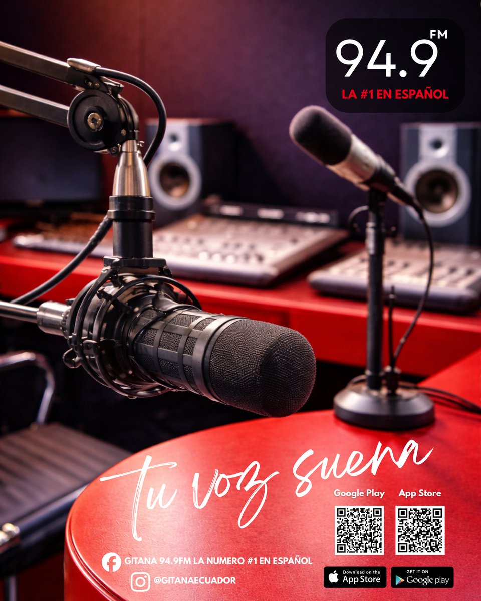Tu voz suena en 94.49FM 📻.

Próximamente tu voz sonará en la #1 en español 💖

#radio #949fm #ecuador