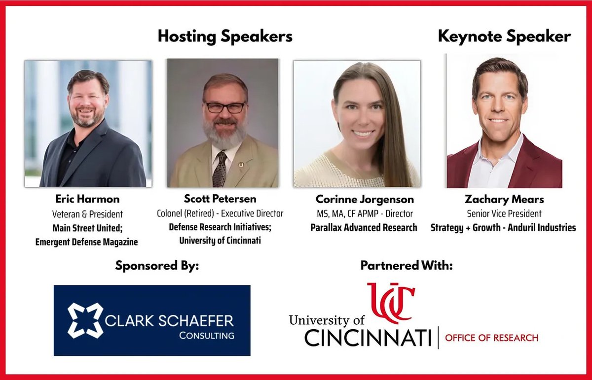 NKYmagazine's tweet photo. Join us at the Inaugural Emergent Defense Forum! Early Bird Tickets are available for this networking experience on April 14th at University of Cincinnati’s Digital Futures Building. 👉 https://t.co/y7r4vXnaJo

Early Bird Admission is available through March 5th! https://t.co/SjtwcQAvoc