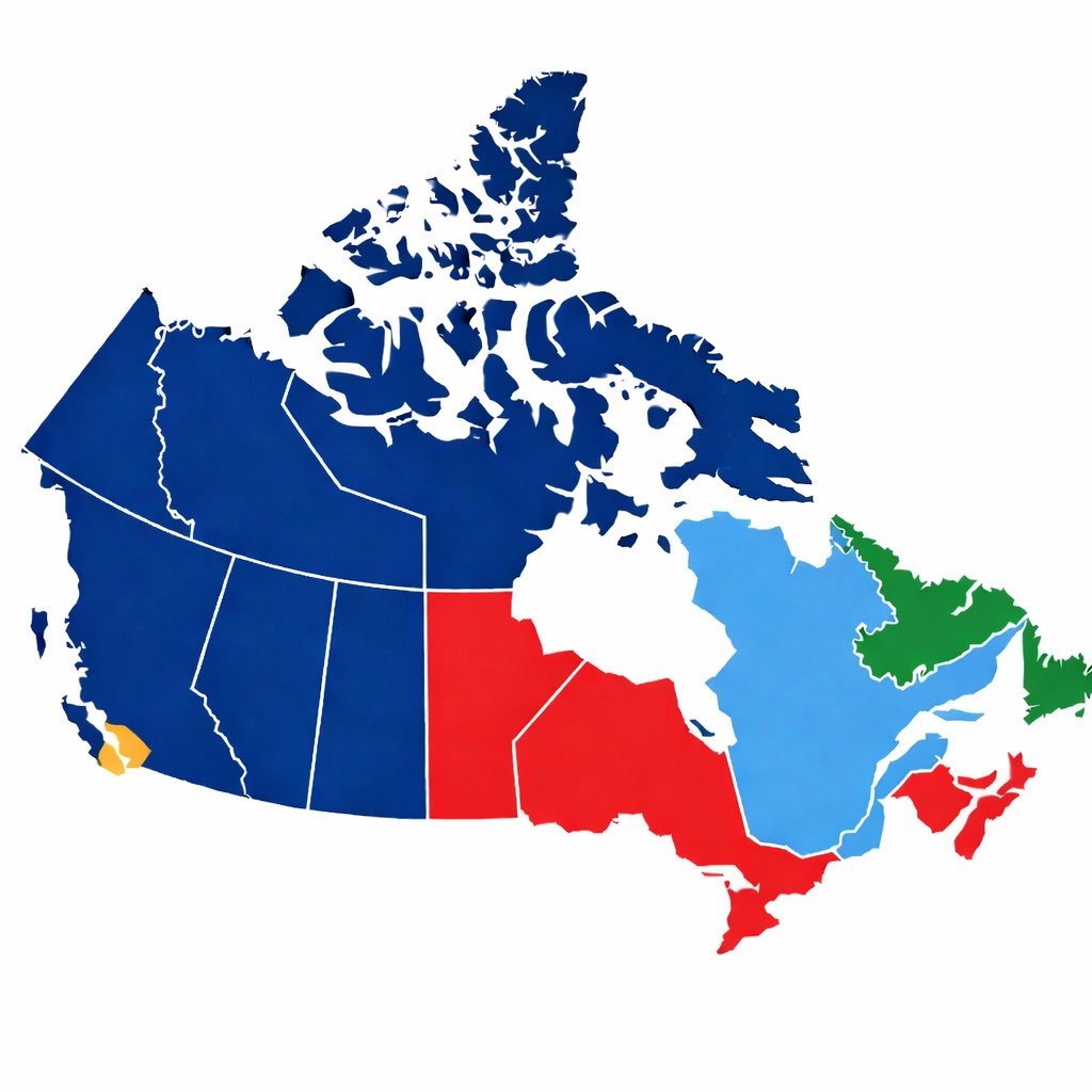 erik_thorvalds's tweet photo. Canada is not united. 

It is the second biggest nation in the world and extremely diverse in peoples and geography. 

Canada has been mismanaged for the sole benefit of the east.

It will inevitably Balkanize.

The Republic of Alberta will form the north and west

Québec will form their own nation. 

Newfoundland and Labrador, after realizing they have suddenly become the piggy bank of Confederation will strike it out on its own yet again. 

Vancouver and surroundings will realize the isolation is complete and become a Singapore of North America. 

The red is the remaining Canadian rump state.

Good chance it further Balkanizes or gets annexed as the 51st state.