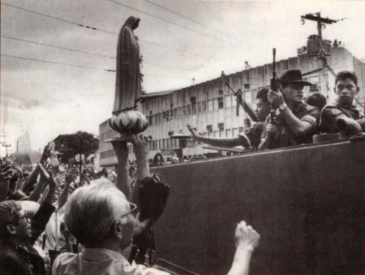 IvanAtHome's tweet photo. The soldiers didn't shoot their own people at EDSA.

It was always a source of pride for me, as a Filipino growing up abroad, that our people never engaged in the atrocities I read about in the news and in my history books. Our soldiers and police, when faced with the ultimate test, didn't shoot their own people out at EDSA 40 years ago when they were ordered to disperse the millions protesting. Even President Marcos then had to make a scene on TV telling his chief general not to be use extreme force, knowing full well how terrible the sight would be had the tanks crushed the throngs of people. During those days, our people faced down guns and armor with flowers and rosaries. The world was amazed at such a relatively peaceful revolution.

Fast forward 40 years from now. 30,000 or so people are dead as a result of a mad president who announced on live television that he intended to make the streets of our country flow red with flood. Our policemen blindly followed godless orders and shot countless innocent dead to meet arbitrary quotas whilst our military men didn't intervene to stop the brutal killings. Now our country is center stage for the world to see once again, but this time our people's actions are met by appalled gasps in reaction to the mountain of children killed by Duterte's brutal drug war.

Gone are the days of honor, of quiet dignity and prayer, of hope for a better future. Gone is the idealism of a young nation seeking freedom. All that is left is the cold and biting horror of what our people.

I felt such despair watching the scenes from the ICC yesterday as the tales of weeping mothers cradling their dead sons, of children losing their fathers, of teenagers discarded like meat - hit us all. We were slowly drip fed these stories over the last 10 years but to hear them come in a fast, blow-by-blow retelling was an appalling thing to experience. I can no longer hold my head high and carry myself with dignity knowing that we Filipinos are a more caring, compassionate and loving people than others. No, we collectively thought over the last decade that many people need killing without a fair trial.

We fell so hard as a people. Gone is the idealism of my youth which were filled with tales of EDSA told by my family members who were there. Now it's just cold cynicism for me and disgust for what we allowed to take place in these once fair islands.

May God have mercy on the Filipino people.