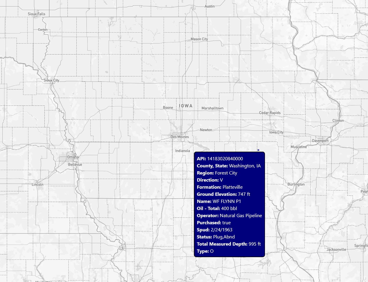 esallc's tweet photo. The WF Flynn P1 is the only producing oil well in Iowa's history. Located in Washington County, it produced 400 barrels in 1963. At least 135 exploratory wells were drilled in this state and resulted in dry holes or non-commercial findings. 

https://t.co/aUAYnQOKlU

#oilandgas https://t.co/Wyfri9R5iO