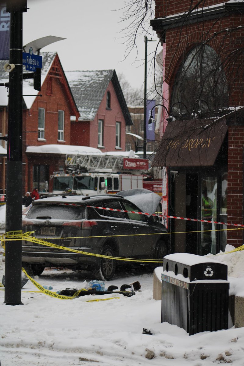 onscenephoto_'s tweet photo. UPDATE: At approximately 9:00am, Ottawa Police, Fire, and Paramedics responded to the area of Rideau Street and Cobourg Street following reports of a collision involving a vehicle striking a building.

Officials say four pedestrians were struck, including an elderly male who suffered life-threatening injuries. He was transported to the Civic Campus of The Ottawa Hospital in critical condition.

No further details have been released at this time. More information will be provided as it becomes available