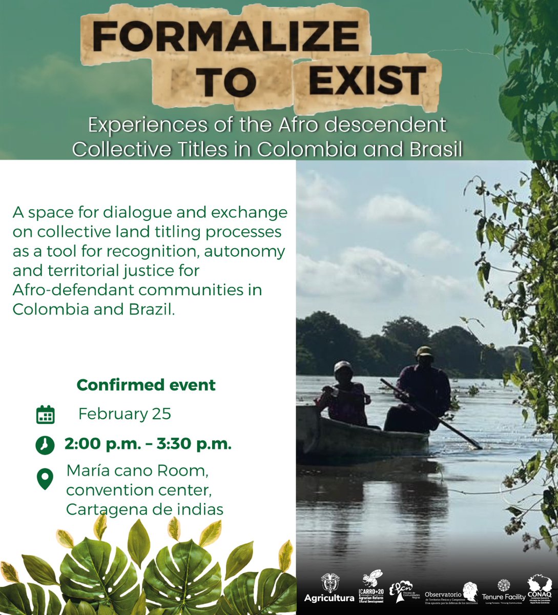 TenureFacility's tweet photo. We’re at #ICARRD20 alongside partners and Afrodescendant leaders reflecting on collective land titling experiences in Colombia and Brazil — advancing territorial justice, autonomy, and recognition.

🔴Watch the dialogue live:
https://t.co/5t2QEMSnCi

@renacientes @conaquilombos https://t.co/w0xF9VgOzz