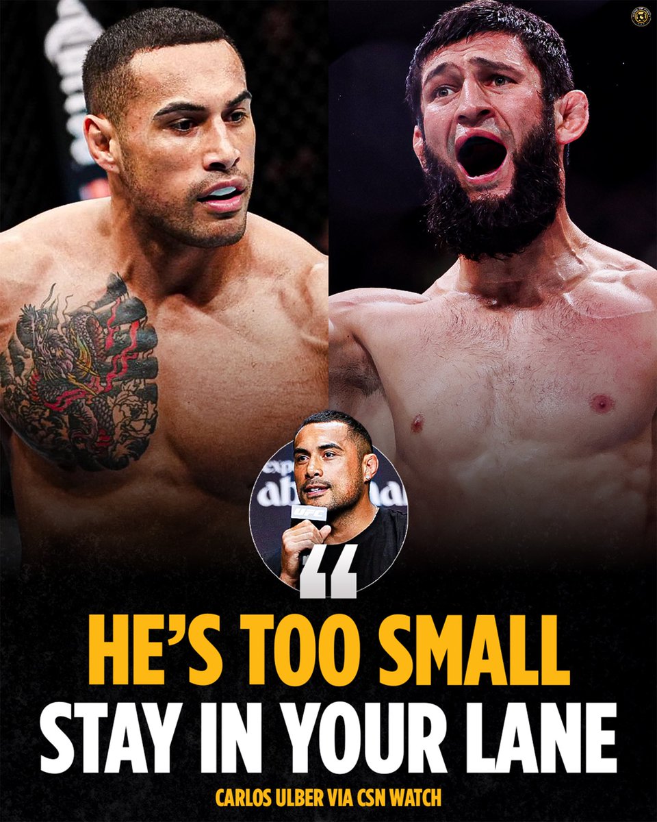 Home_of_Fight's tweet image. 😳 Carlos Ulberg encourages Khamzat Chimaev to stay at middleweight as he’s “too small” to move up and be successful at light heavyweight.

“He’s too small. Stay in your lane, brother. Handle your business over there and I’ll handle mine here. 205 is mine!”

(via CSN Watch)