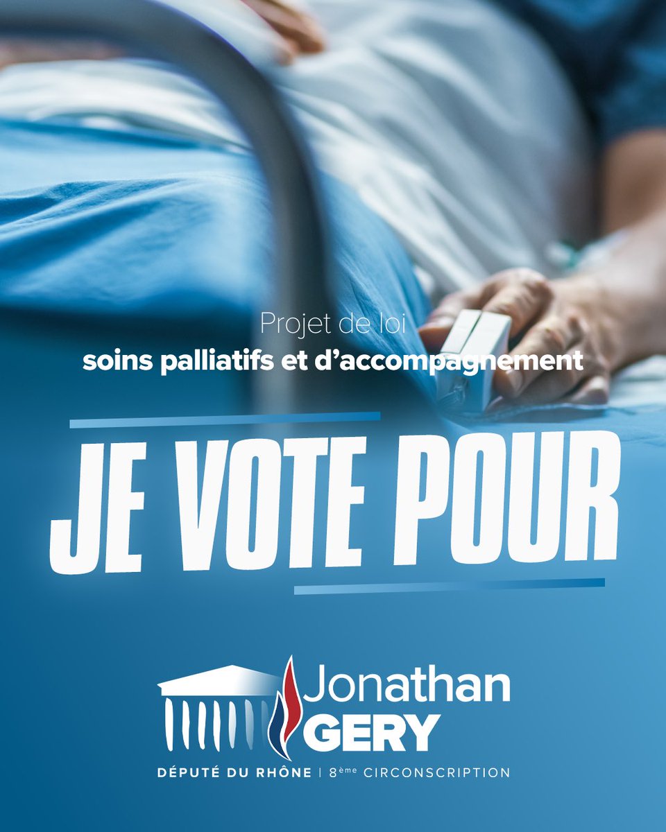 Avant de créer un droit à mourir, garantissons déjà à chaque Français un droit réel à être soigné et accompagné.

🔴 Non à l’euthanasie
🟢 Oui aux soins palliatifs et à l’accompagnement

Je vote pour renforcer la vie jusqu’au bout.

#DirectAN #FinDeVie