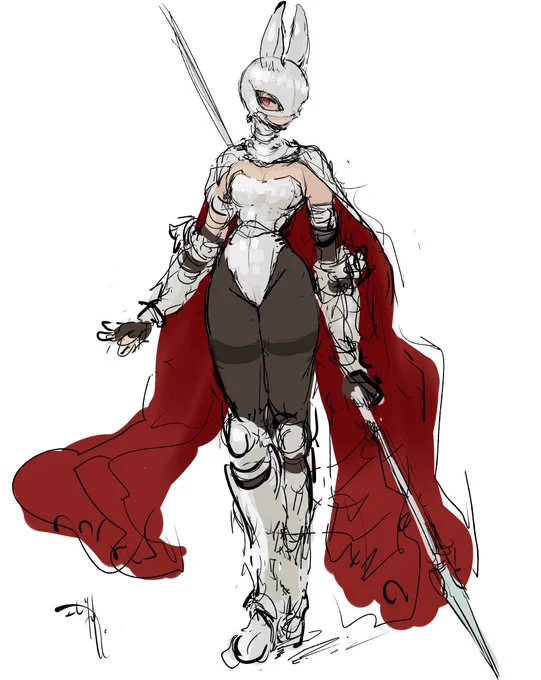 さっきのバニー騎士ちゃんをもちょっと良い感じの立ち絵に。