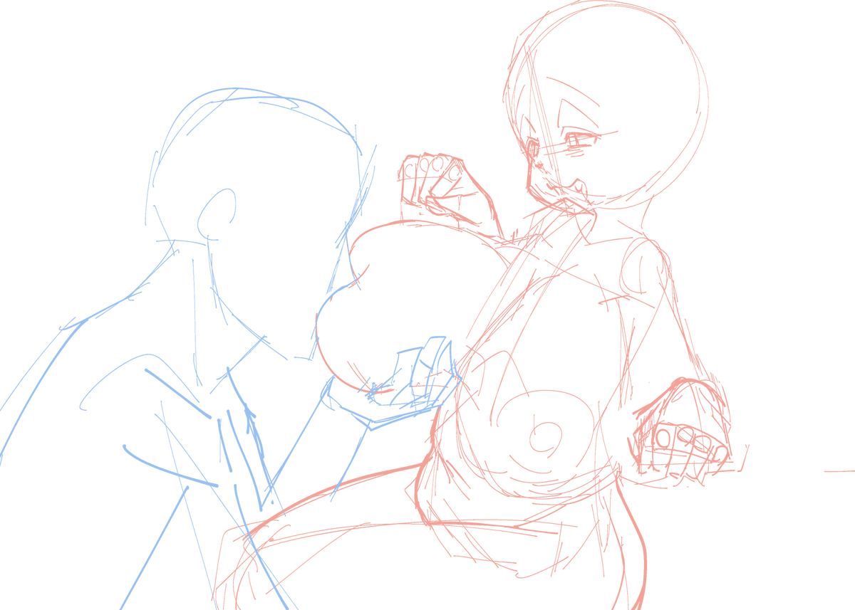 今日の支援サイト用エロ落書きのラフ 