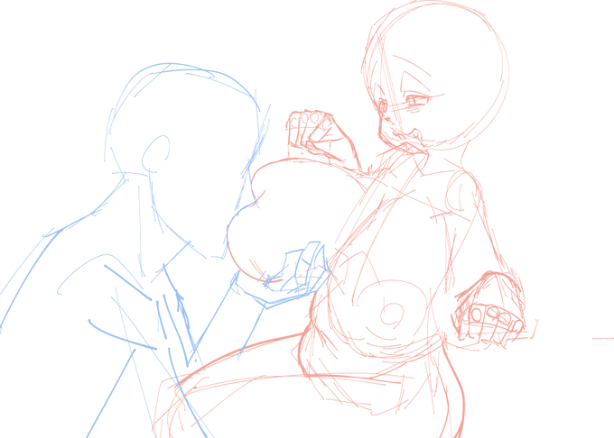 今日の支援サイト用エロ落書きのラフ 