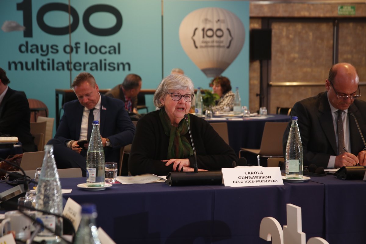 uclg_org's tweet photo. 🟡 #UCLGMeets 

Members of the UCLG enlarged presidency share priorities and perspectives on the future of the World Organization, as a new leadership cycle approaches, towards reinforcing institutional cohesion, leveraging network maturity and a renewed sense of purpose. https://t.co/HMDnqLPphu