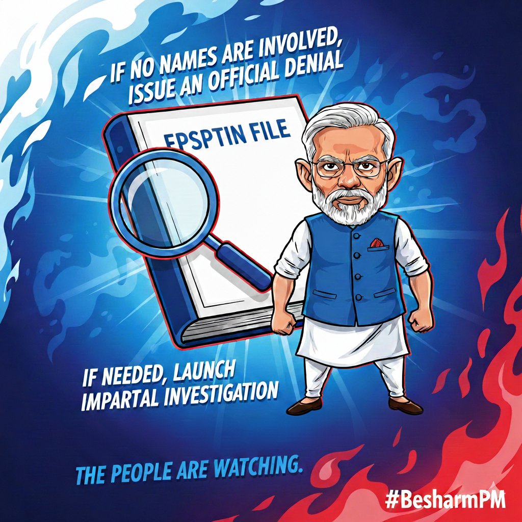 SevadalNTR's tweet photo. If no names are involved in Epstein File,
issue an official denial.
If needed, launch an impartial investigation.
But silence is unacceptable.
The people are watching.
#BesharmPM https://t.co/mZdU4uAuJp