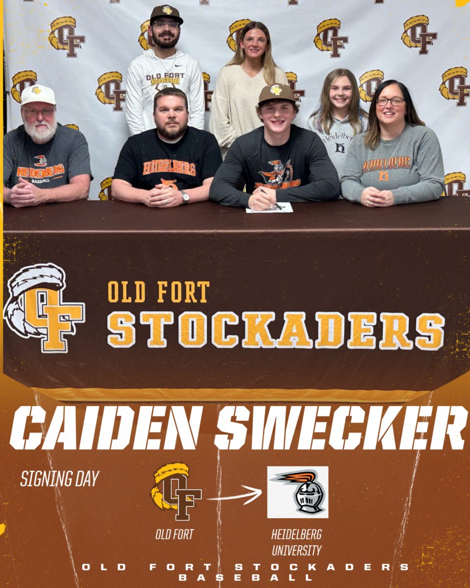 OldFortAth's tweet photo. It’s official! ✍️ Caiden Swecker is taking his talents to Heidelberg University to continue playing baseball. The Berg just got a whole lot better. Very happy for you, Caiden!⚾️

#GoKaders #GoBerg https://t.co/h7EKz6P9NX