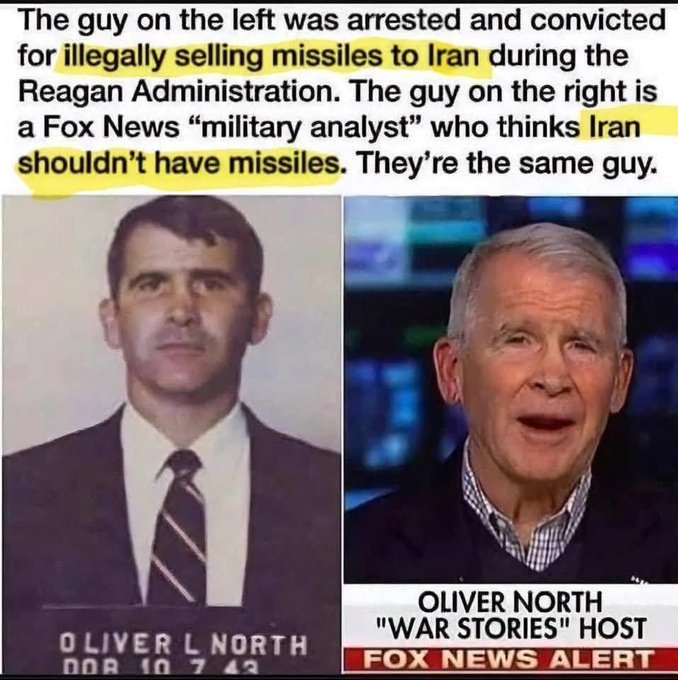 #DemsUnited #DV1 
Do you remember Iran/Contra?  You seriously can't make this shit up.