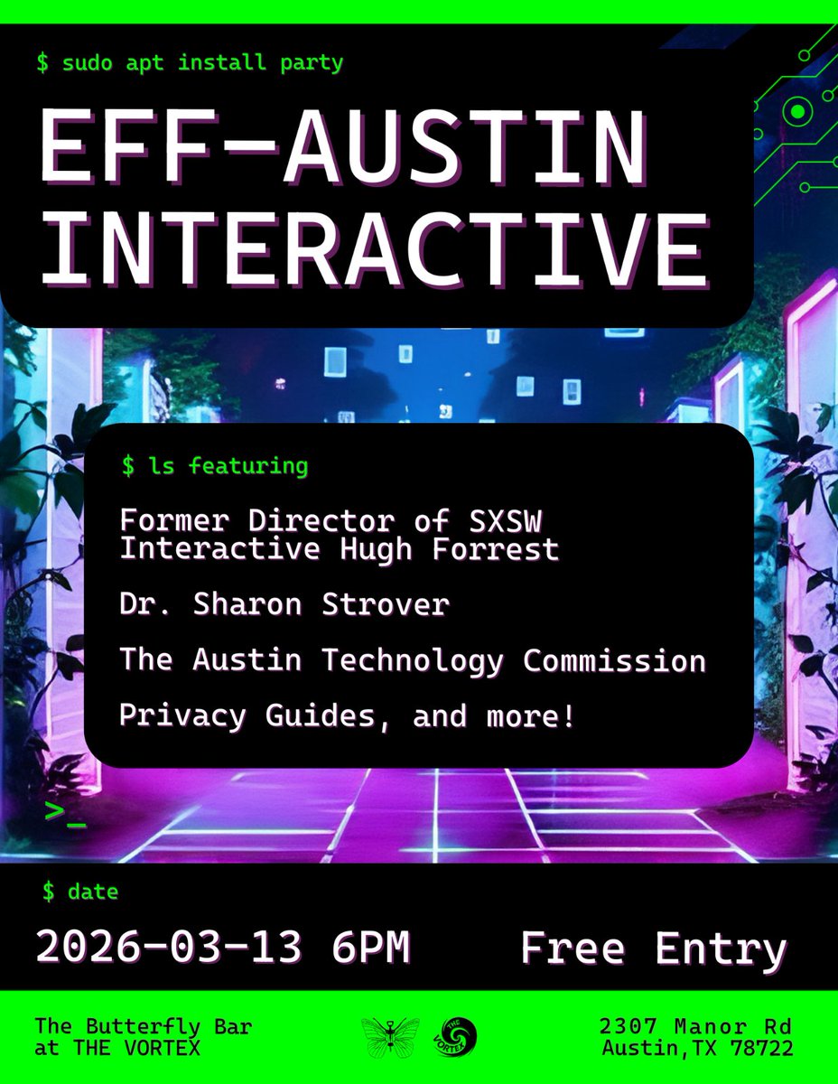 EFF-Austin (@effaustin@mastodon.social) tweet media