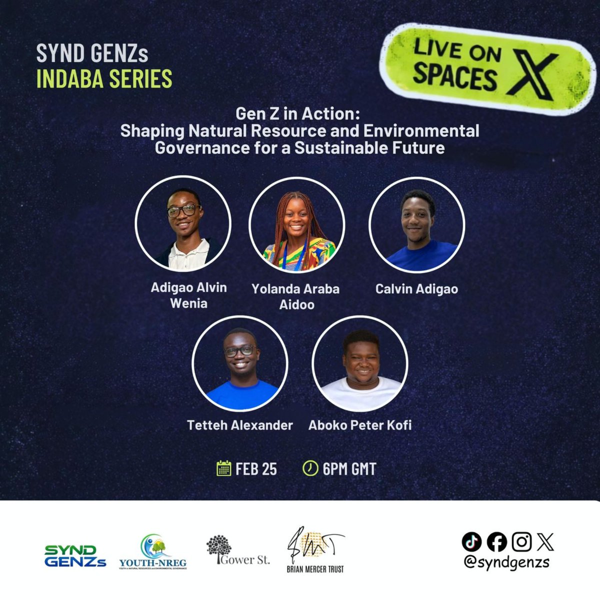 SYNDGENZs's tweet photo. IT’S HAPPENING TODAY 🥳🔥
 Indaba Series goes LIVE on X Spaces
🗓️ Wed 25 Feb | ⏰ 6PM GMT
 Gen Z in Action 🌍 shaping the future of natural resources &amp; environmental governance
Tap in &amp; set your reminder 👇🏾😉
 https://t.co/288ds97MAv
#IndabaSeries #GenZInAction #SyndGenz https://t.co/ta2BjabVfu