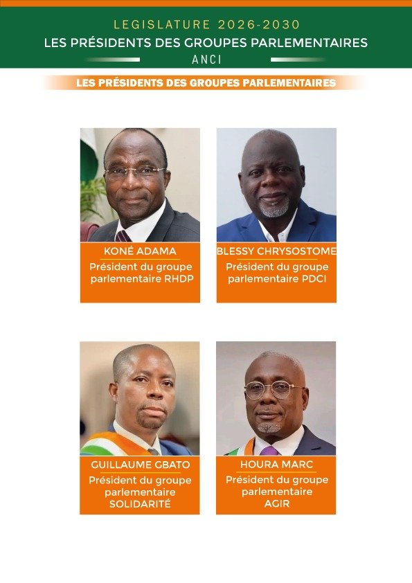 Les Présidents des groupes parlementaires de l'Assemblée nationale de Côte d'Ivoire.

#ANCI
#CICG 
#CIV225
