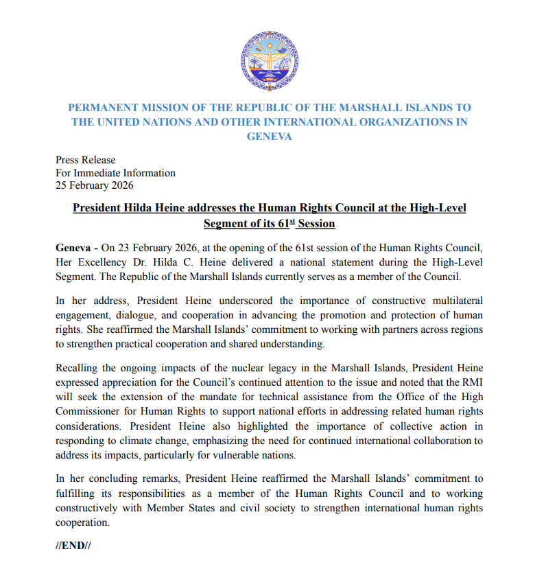 Marshall Islands Permanent Mission in Geneva tweet media