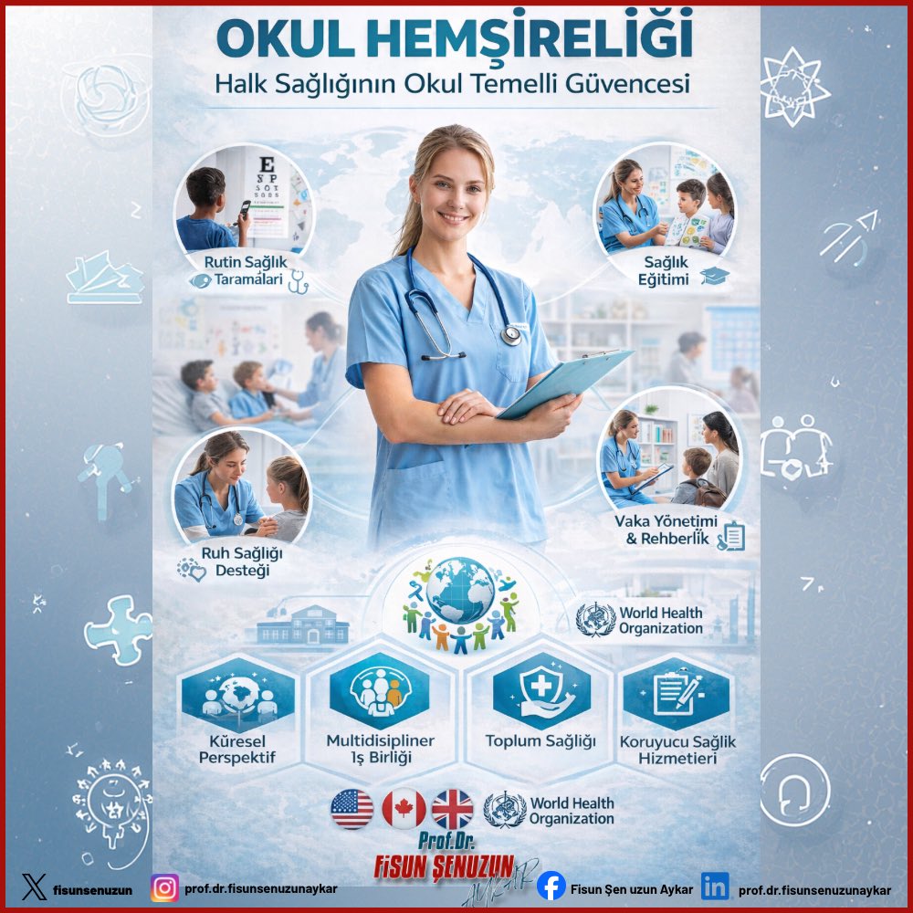 Okul Hemşireliği: Halk Sağlığının Okul Temelli Güvencesi ve Küresel Konumu

Okul hemşireliği, çocuk ve ergenlerin fiziksel, ruhsal ve sosyal sağlığını koruma ve geliştirme amacıyla eğitim kurumları bünyesinde yürütülen, koruyucu ve geliştirici sağlık hizmetlerinin önemli bir