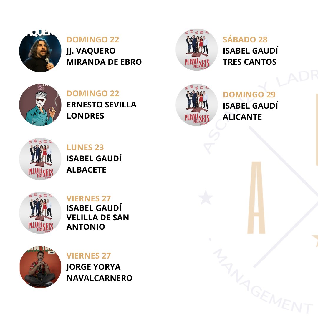 ¡Ya está aquí la cartelera de marzo!

🎟️​Entradas en lnk.bio/alg_management

#entretenimiento #cultura #monologo #comico #teatro #gira #tour #ALG #standupcomedy #humorenvivo #carteleramensual #carteleramensualalg #marzo
