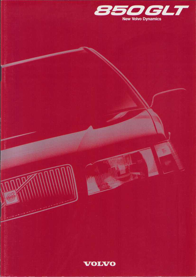 1992年5月版、ボルボ 850GLT のカタログ。 '91年に発表された従来の
