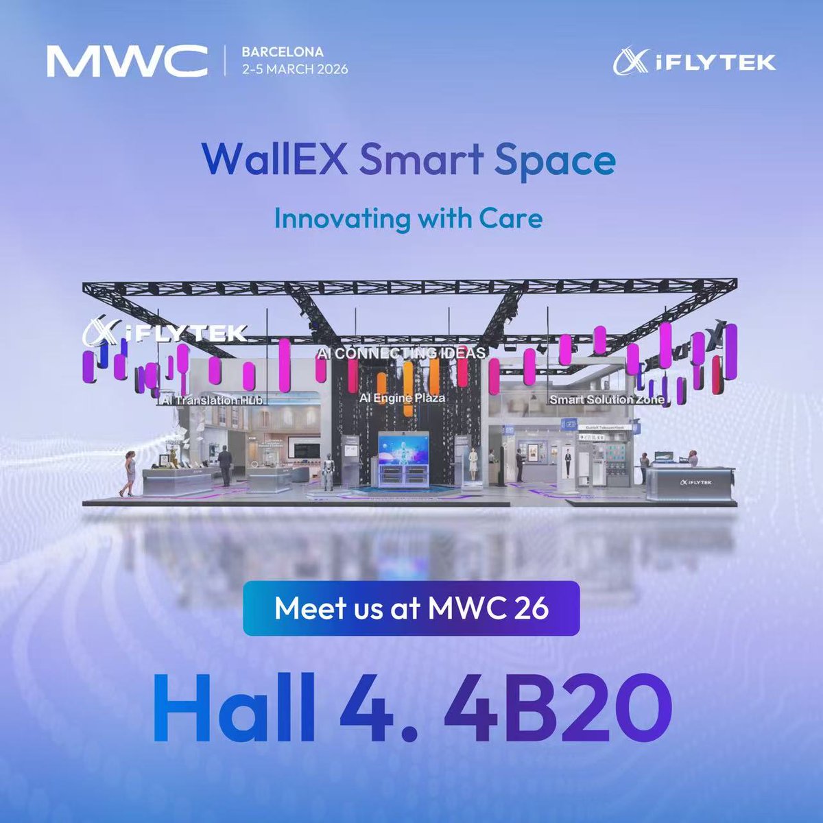 WallEX2026's tweet image. 🚀WallEX now at MWC 2026!
AI spatial interaction &amp;amp; privacy-first sensing in action✨
📅 March 2–5, 2026
📍 Fira Gran Via | Hall 4, 4B20
#MWC2026 #WallEX #SmartSpace #AI #Barcelona