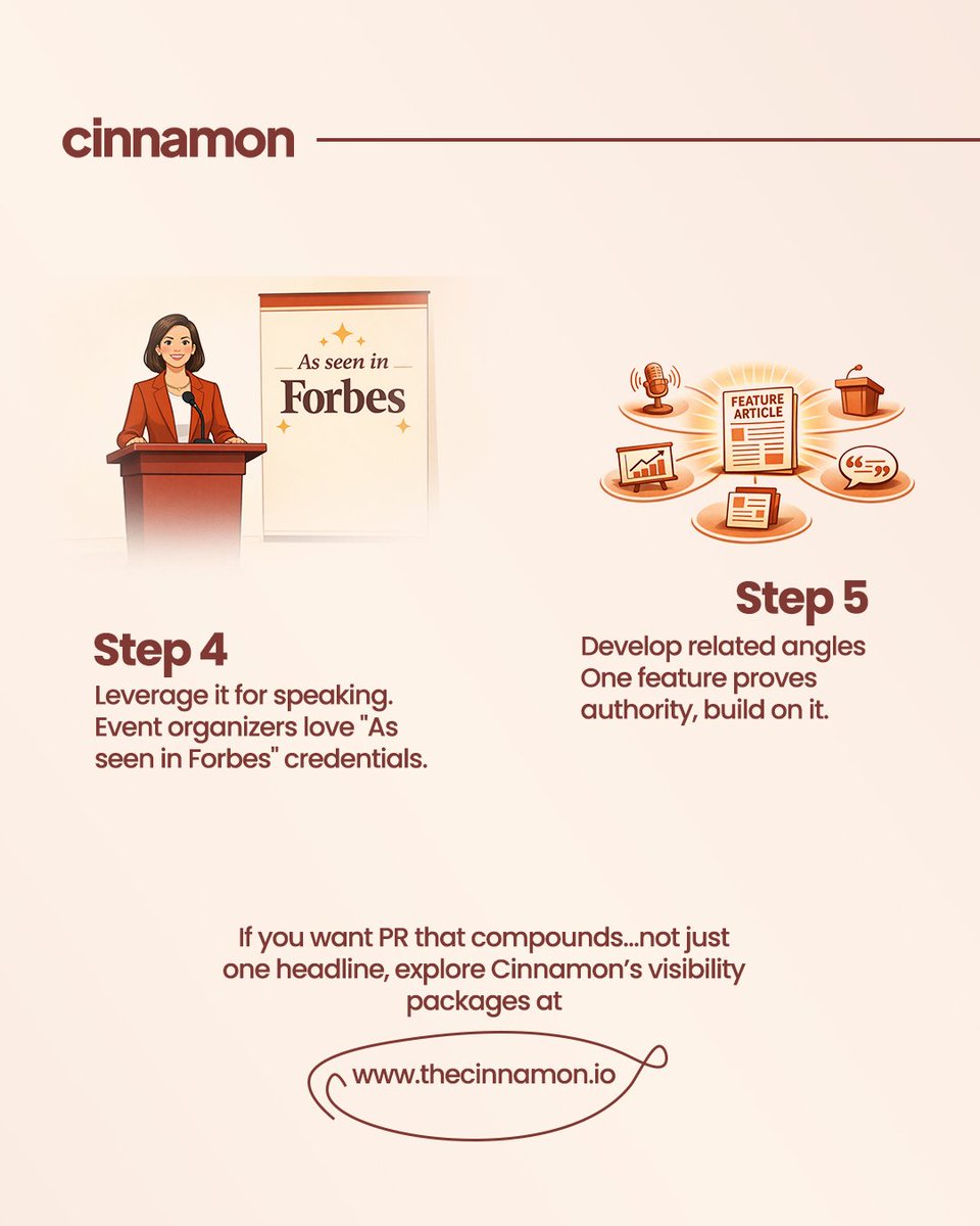 cinnamon__io's tweet photo. Most people get one feature and celebrate for a day. Smart people turn one feature into a visibility engine.                                         Here's how to make your press work harder for you. Save this for when you land your first placement.
Follow for more PR strategy https://t.co/OWwXci9t9f