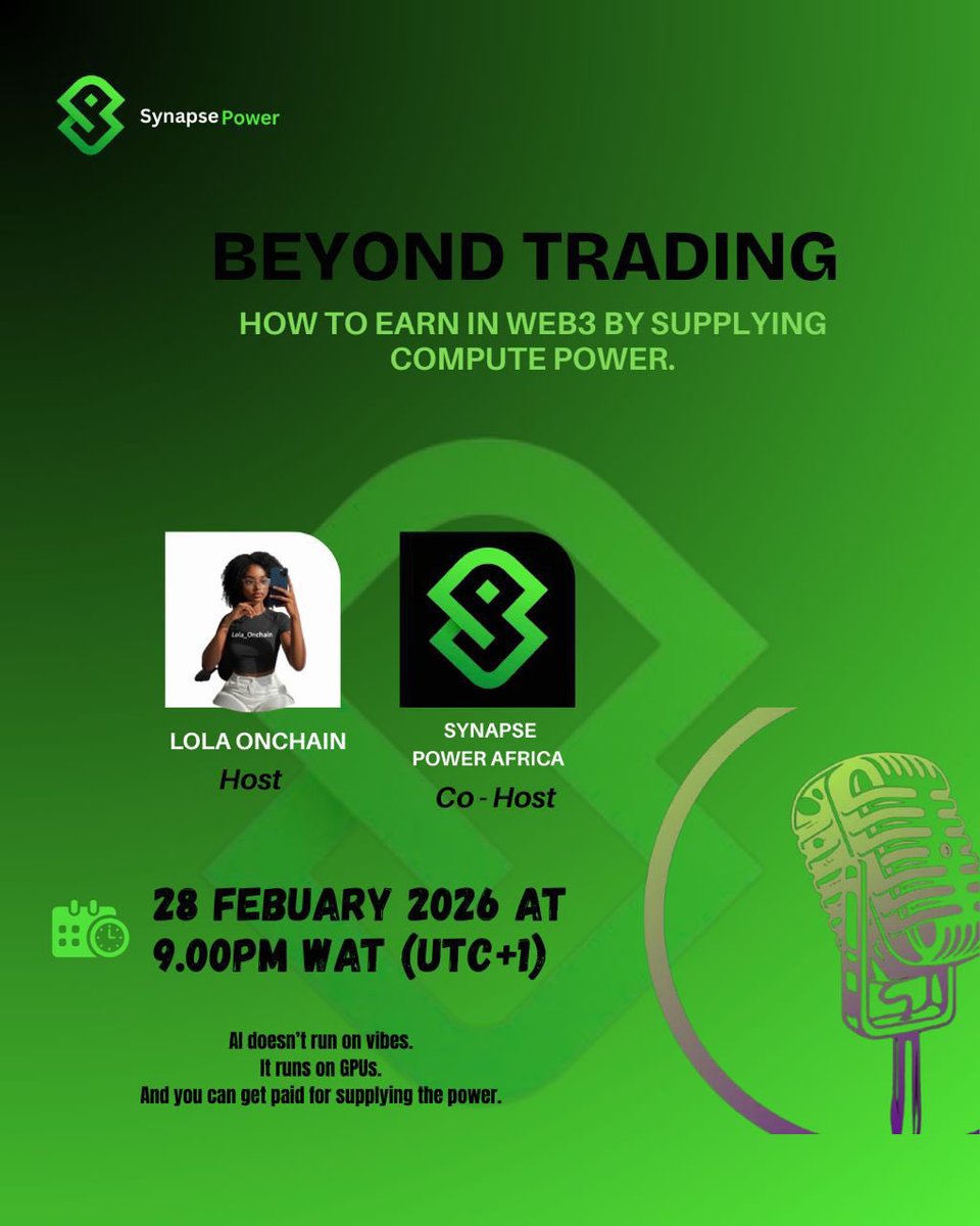 LolaOnchain_'s tweet photo. I hope it not too late for a GM 
Gm friends ✨

Something exciting coming !!
You know how taking about AI innovations make me so excited 😆 
This Saturday we will behaving @synapsepw a leading project in the GPU field come and tell us the next big thing 🤗

There will be a lot 💃 https://t.co/mpnHz3IUsw