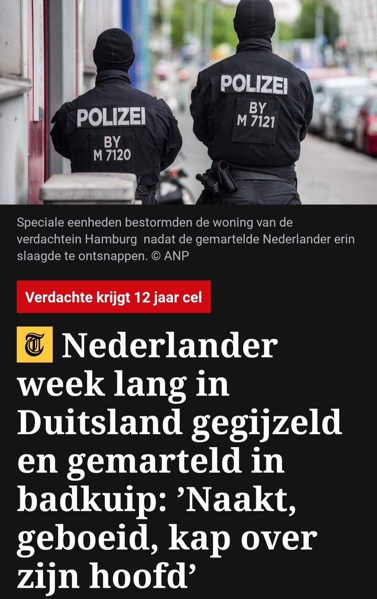 Nederlander week lang in Duitsland gegijzeld en gemarteld in badkuip. DE MEDIA VERGEET TE ZEGGEN DAT HET OM EEN GEÏMPORTEERDE NEDERLANDER GAAT.
#hamburg #drugs #gijzeling