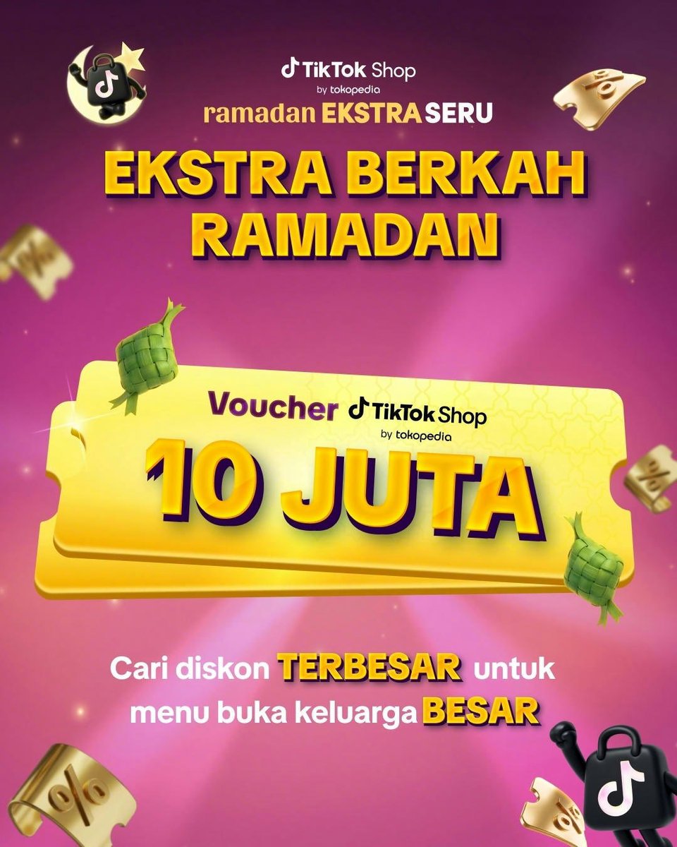GIVEAWAY VOUCHER TIKTOK 10 JUTA✨

Mau ikutan?
1. Follow Twitter &amp; Instagram TikTok Shop by Tokopedia
2. Screenshot menu buka puasa untuk keluarga TERMURAH yang bisa kamu temuin dari link ini m.tiktok.shop/s/AJuTBYTQK0Rc
3. RT &amp; reply tweet ini dengan bukti screenshot dan link