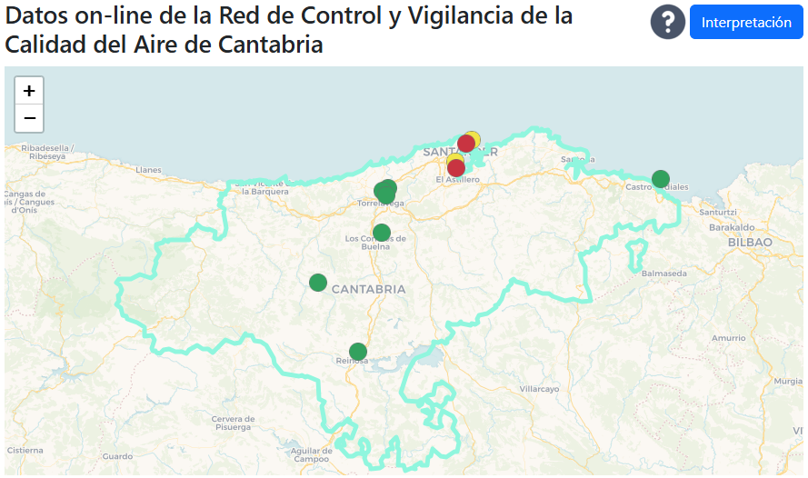 _4Aja4_'s tweet photo. Calidad del aire muy desfavorable en Cantabria, especialmente en la zona del Arco de la Bahía de Santander, como consecuencia del viento sur y de los incendios forestales.😷 https://t.co/UXV6g5mkGx