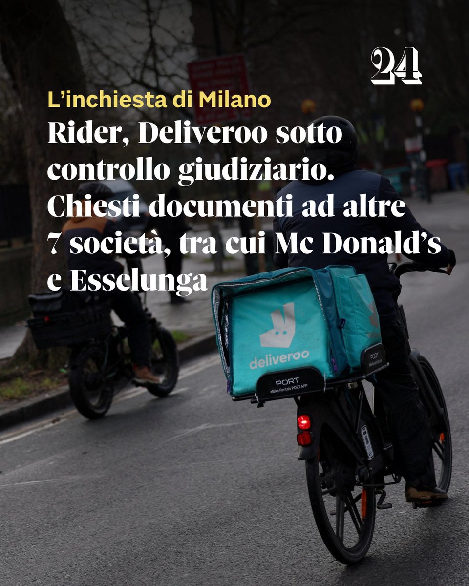sole24ore's tweet image. ➡️ Leggi qui l'articolo: ilsole24ore.com/art/rider-deli…

#inchiesta #deliveroo #rider #IlSole24Ore
