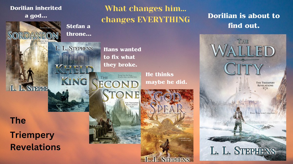 Five books of character-rich epic fantasy published... and the final book in the series is coming in April. 

Gods coming of age
Evil god-infested crowns
Transformations
Betrayals
The Wall and the Rill and... everything