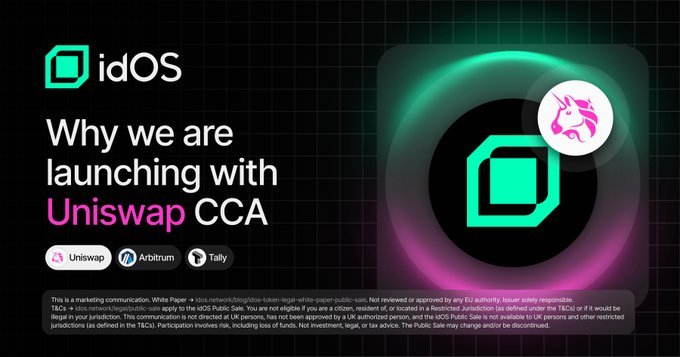 Update for <a href="/idOS_network/">idOS</a> 🚀

They’re launching via Uniswap CCA — bringing transparent price discovery, fair onchain participation, and liquidity from day one.
No closed allocations. The market decides.
CCA runs Feb 25 – Mar 5.

Please help me reach the top 1k rank 🙏.🔁💚🗨️