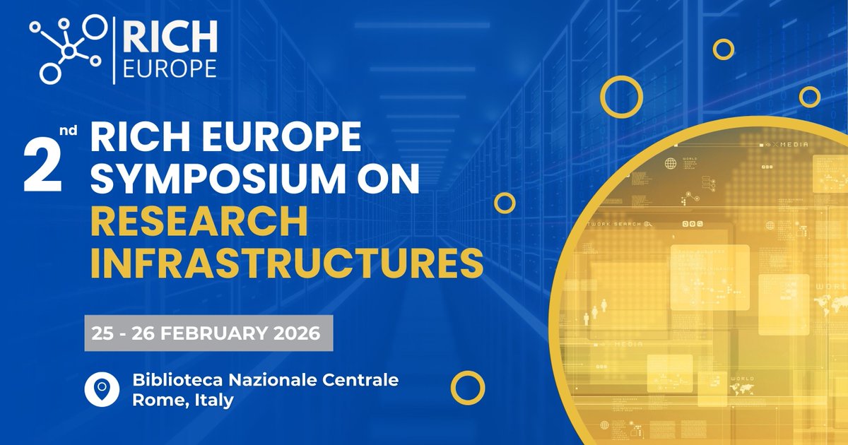 rich_ncps's tweet photo. Want to learn more about how Research Infrastructures drive excellence, innovation &amp; EU competitiveness?

Join the Second RICH Europe Symposium 

📅 Today and tomorrow
📍Rome 

Synergies, interoperability, Horizon Europe &amp; more.

Join us online: https://t.co/qHF1qDS6Gz https://t.co/L6rigu24Wc