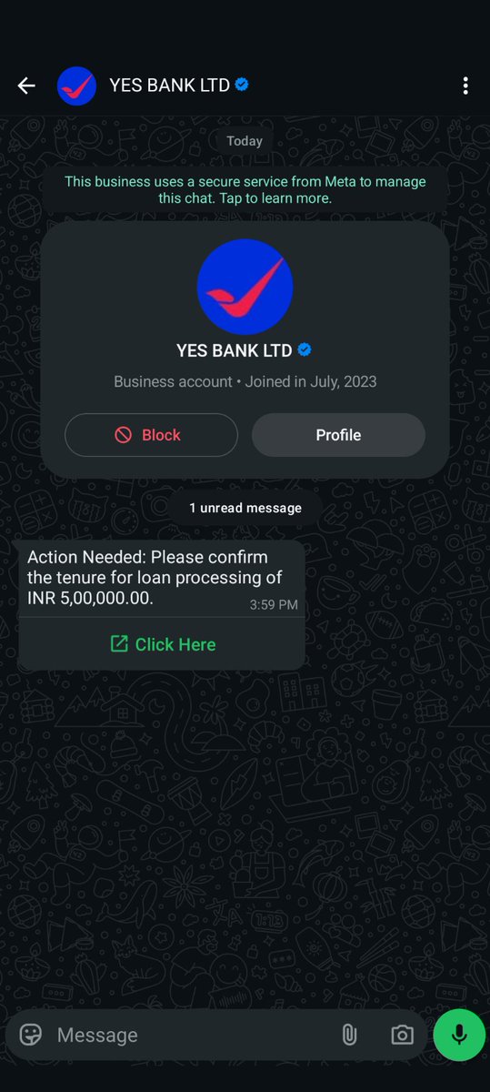 vasuratran's tweet photo. @YESBANK Don't you feel ashamed of sending such messages on WhatsApp without customer consent? Who asked you for a loan? I want to purchase your bank for Rupees '0'. Call a GM of shareholders and transfer the majority stake to me at the earliest. @RBI Kindly look into this. https://t.co/1PXYm228Lp