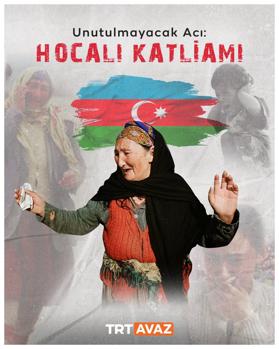 trtavaz's tweet photo. 26 Şubat 1992 tarihinde Azerbaycan’ın Hocalı kentinde yaşanan ve yüzlerce masum sivilin hayatını kaybettiği Hocalı Katliamı’nı yıl dönümünde derin bir üzüntüyle anıyoruz. https://t.co/MBFTCLUvCm