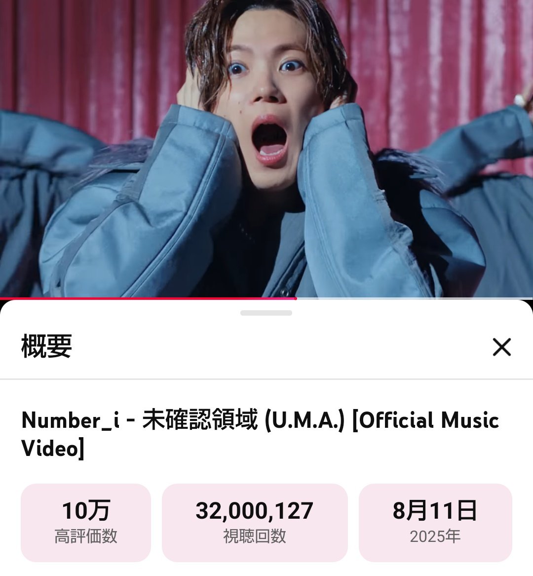 ㊗️ヾ(´∇｀)ﾉ㊗️ Number_i - 未確認領域 3200万回おめでとう