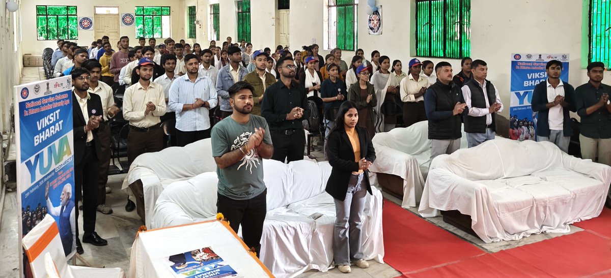NSSRDUPUK's tweet photo. Viksit Bharat Yuva Connect Programme organized by NSS Unit of RBS College, Agra Uttar Pradesh on 25-02-2026

#ViksitBharat2047 #YuvaShakti #YuvaConnect

@YASMinistry @mansukhmandviya @khadseraksha @MYBharatHQ @_NSSIndia https://t.co/EuLC9QF9GY
