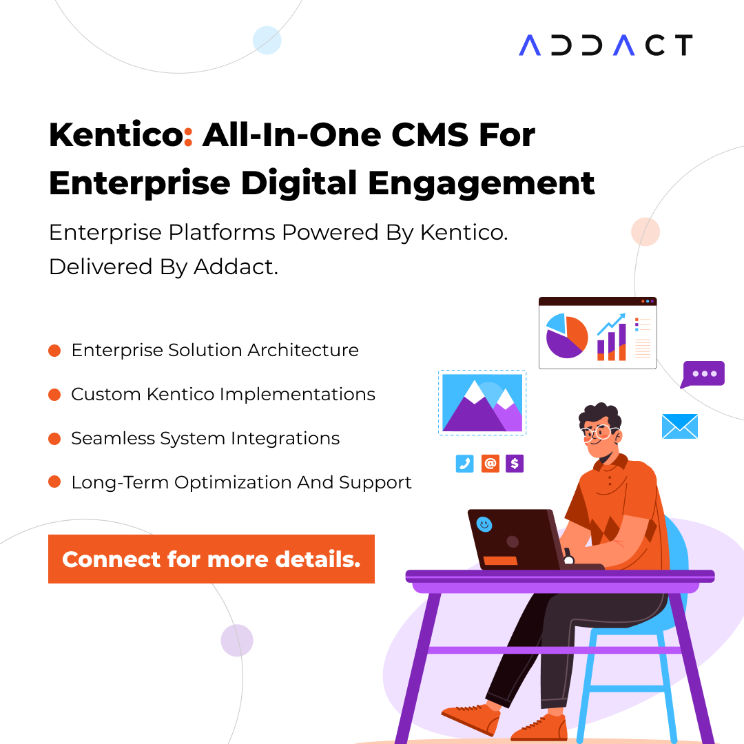 AddactTech's tweet photo. Enterprise digital engagement demands more than a CMS—it requires the right platform and the right expertise. Connect: https://t.co/5r9SeiFmin #Kentico #EnterpriseCMS #DigitalTransformation #DigitalExperience #Addact https://t.co/E98zKEQK79