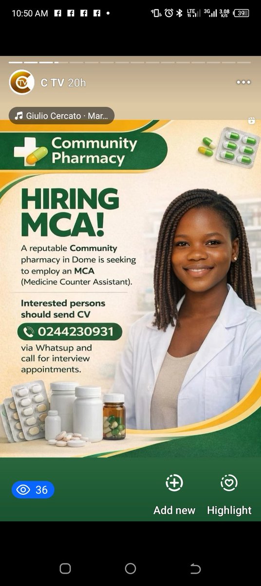 AryeeVlogs1's tweet photo. @AmeyawDebrah 📢 JOB ANNOUNCEMENT

MCA (Medicine Counter Assistant)

Applicants are required to submit their CV via WhatsApp to 0244230931 and call the same number to schedule an interview appointment.

Only shortlisted candidates will be contacted. https://t.co/1PbE8xAqQo