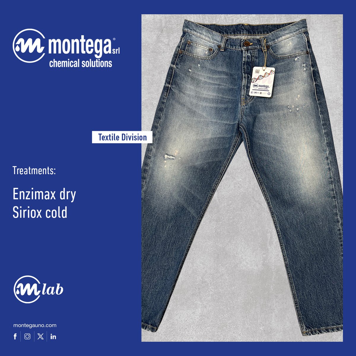 l_montega's tweet photo. When urban style meets denim science, the result is an authentic and conscious aesthetic.
Behind the lived-in look and natural hand-feel of our garments lies the targeted innovation of Montega’s Textile Division. 

#Montega #ChemicalSolutions #TextileDivision #MLab https://t.co/RXt4UBhrs6