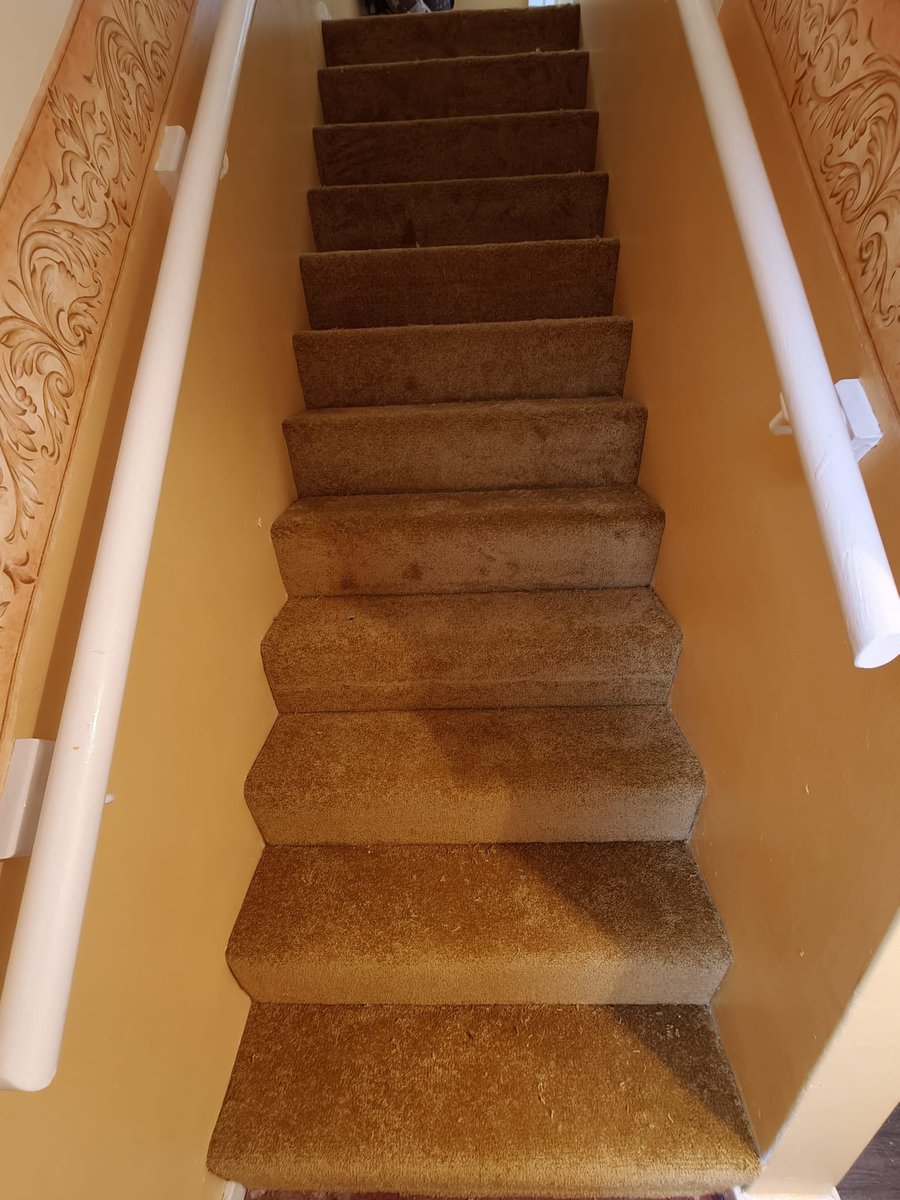 The sun is finally shining! 🌞🌞This customer went for different #carpets in each room, finishing with this sunny mustard colour on her stairs, which is the #EveryRoom Eastbourne Elite Mustard. #Shoplocal #Supportlocal #Beeston #Nottingham #Flooring