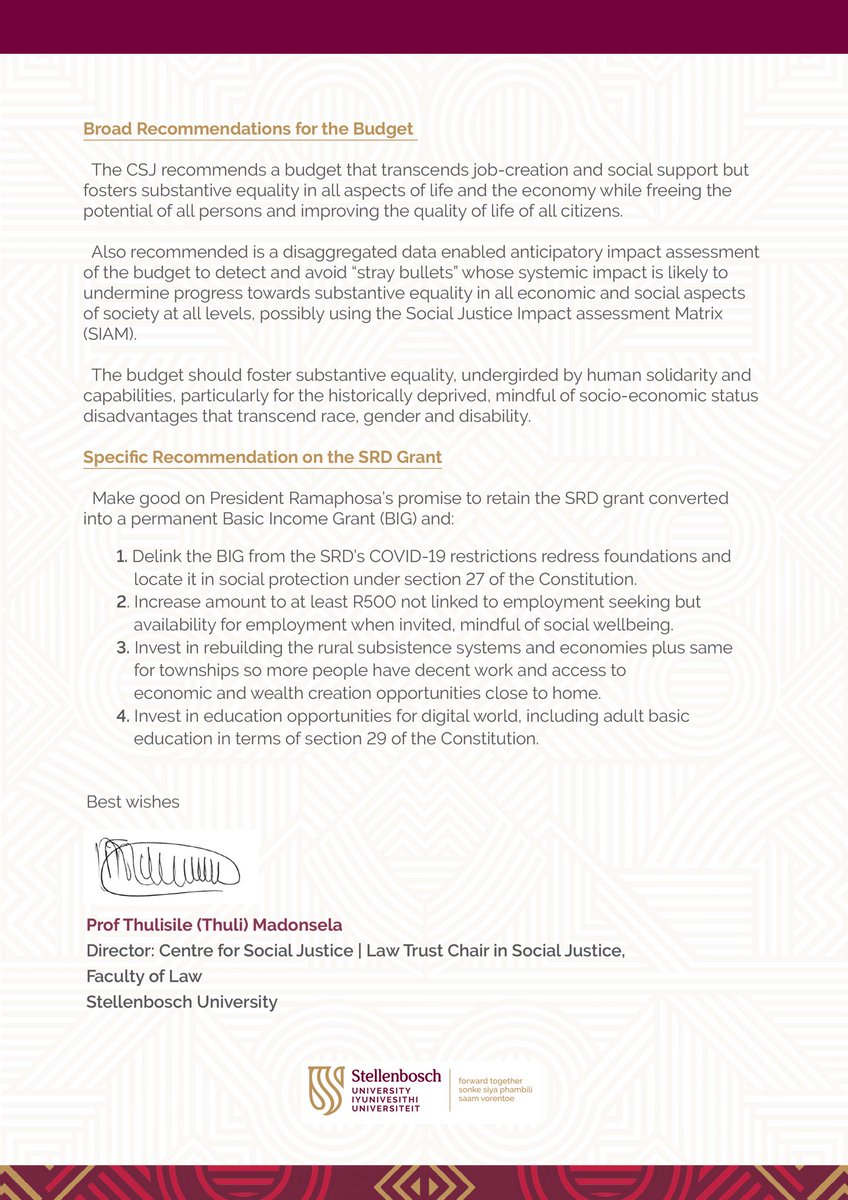 Stellenbosch University Centre for Social Justice tweet media